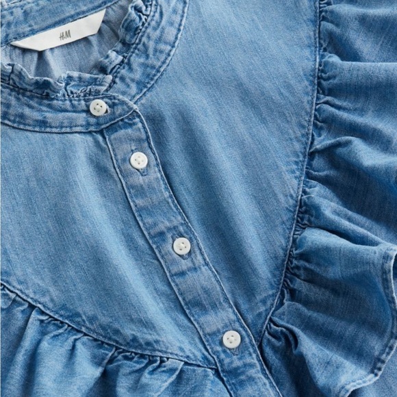 H&M FLOUNCE-TRIMMED BLOUSE Sz L - Picture 2 of 5